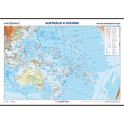 Austrálie, Oceánie / nástěnná obecně zeměpisná mapa