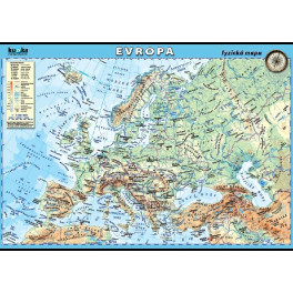 Evropa - fyzická mapa XL (100 x 70 cm)
