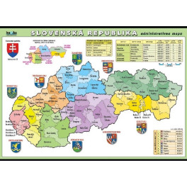 Slovenská republika - administrativní mapa XL (100 x 70 cm)