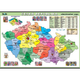 Česká republika - administrativní mapa XL (100 x 70 cm)