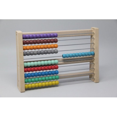 Počítadlo do 100 barevné / řádové - z recyklovaného dřeva