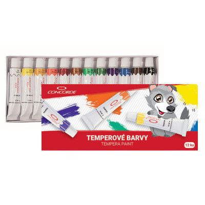 Barvy temperové sada 12 barev  Concorde / 12 ml