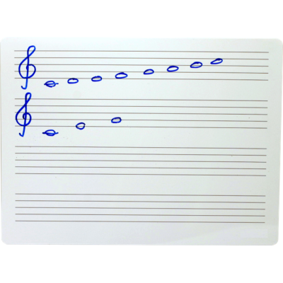 Mazací, stíratelná tabulka s notovou osnovou a volnou plochou