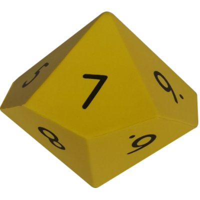 Velká pěnová desetistěnná hrací kostka s jednotkami (0-9), 13 cm