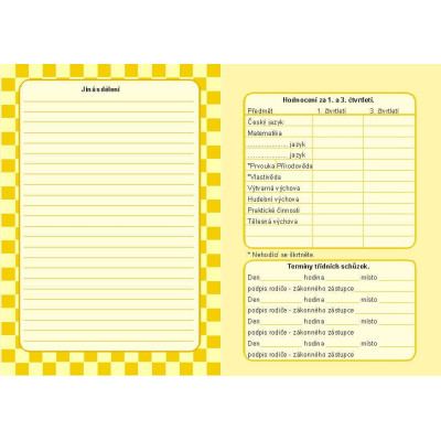 Žákovská knížka 3. - 5. ročník ZŠ, žlutá