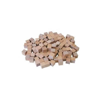 Kostky dřevěné přírodní 2,5 cm, 100 ks