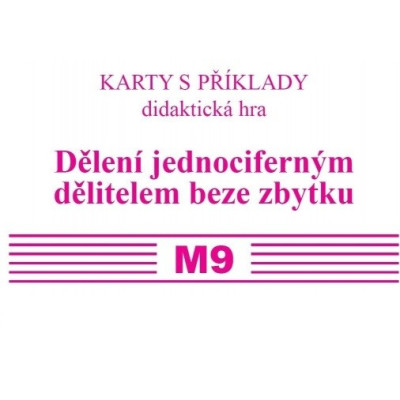 Sada karet M9 – dělení jednociferným dělitelem beze zbytku