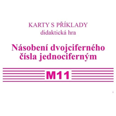 Sada karet M11 – násobení dvojciferného čísla jednociferným