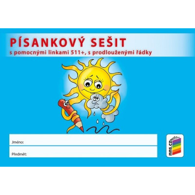 Písankový sešit s pomocnými linkami 511+ s prodlouženými řádky