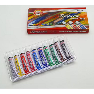Barvy temperové sada 10 barev Koh-i-noor / 16ml